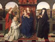 Jan Van Eyck Virgin and child,with saints and donor Spain oil painting artist